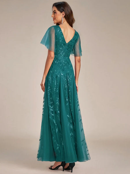 Vestido de Fiesta Talla XL — Verde Azulado — Entrega Inmediata