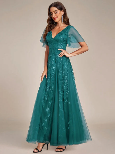 Vestido de Fiesta Talla XL — Verde Azulado — Entrega Inmediata