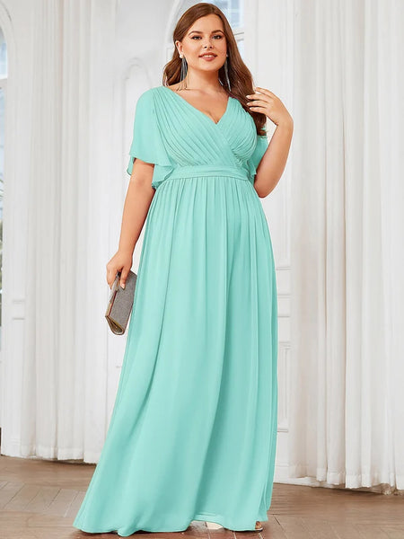 Vestido de Fiesta Talla XXXXXL 28 —  Azul Pastel — Entrega Inmediata