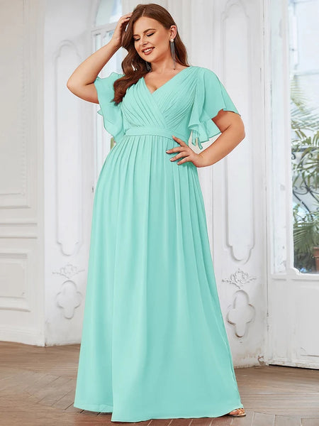 Vestido de Fiesta Talla XXXXXL 28 —  Azul Pastel — Entrega Inmediata