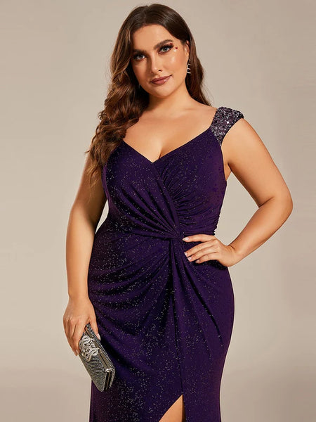Vestido de Fiesta Talla XL — Morado Oscuro — Entrega Inmediata