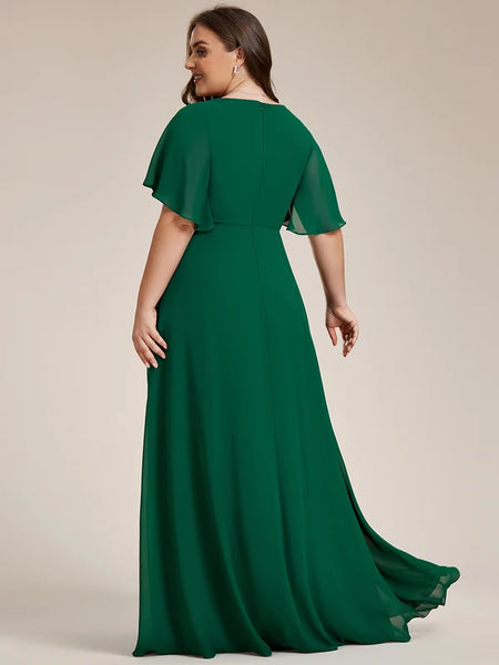 Vestido de Fiesta Talla L — Verde Oscuro— Entrega Inmediata