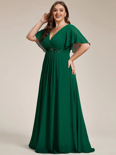 Vestido de Fiesta Talla L — Verde Oscuro— Entrega Inmediata