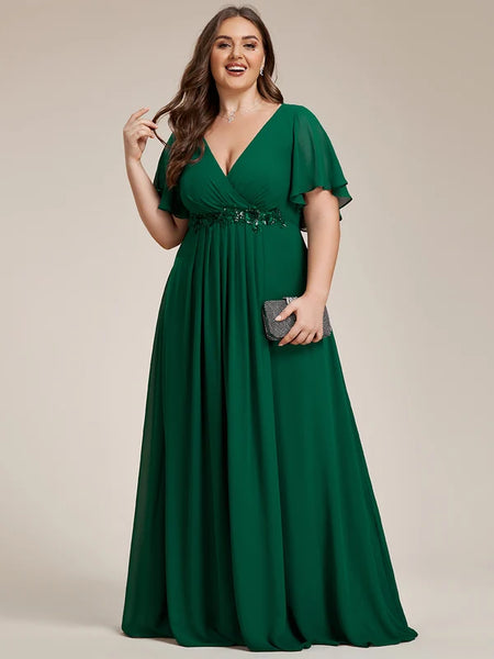 Vestido de Fiesta Talla L — Verde Oscuro— Entrega Inmediata