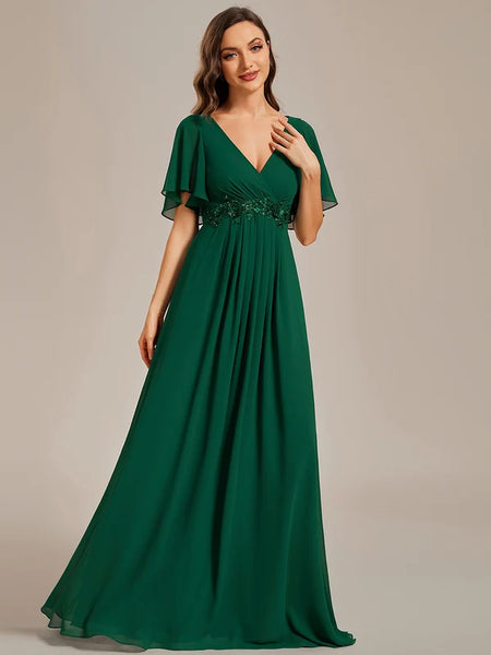 Vestido de Fiesta Talla L — Verde Oscuro— Entrega Inmediata