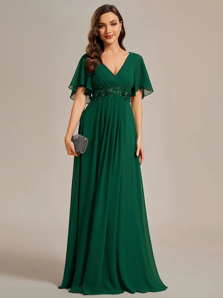 Vestido de Fiesta Talla L — Verde Oscuro— Entrega Inmediata