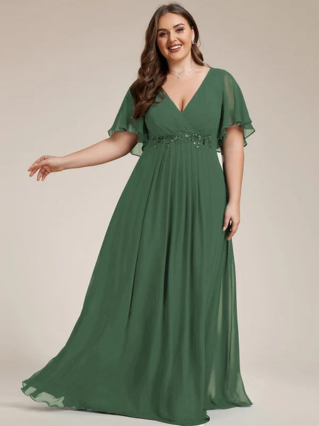 Vestido de Fiesta Talla L — Eucalipto — Entrega Inmediata