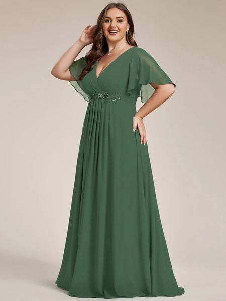 Vestido de Fiesta Talla L — Eucalipto — Entrega Inmediata