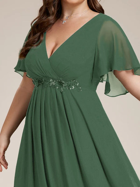 Vestido de Fiesta Talla L — Eucalipto — Entrega Inmediata