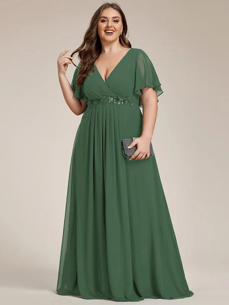 Vestido de Fiesta Talla L — Eucalipto — Entrega Inmediata