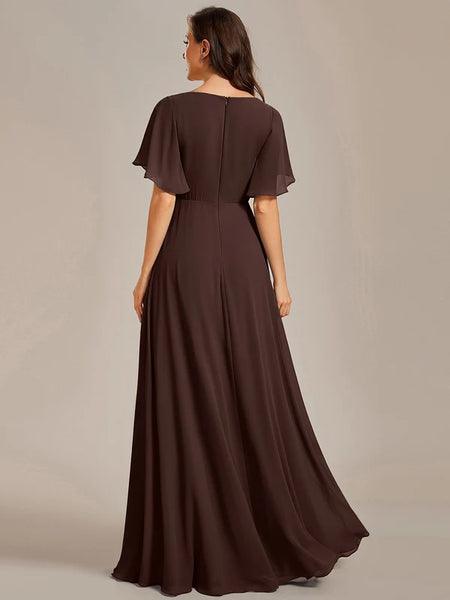 Vestido de Fiesta Talla XXL 16 — Marrón Chocolate — Entrega Inmediata