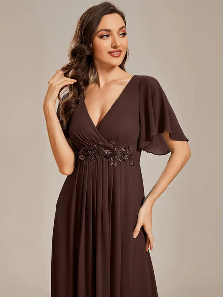 Vestido de Fiesta Talla XXL 16 — Marrón Chocolate — Entrega Inmediata