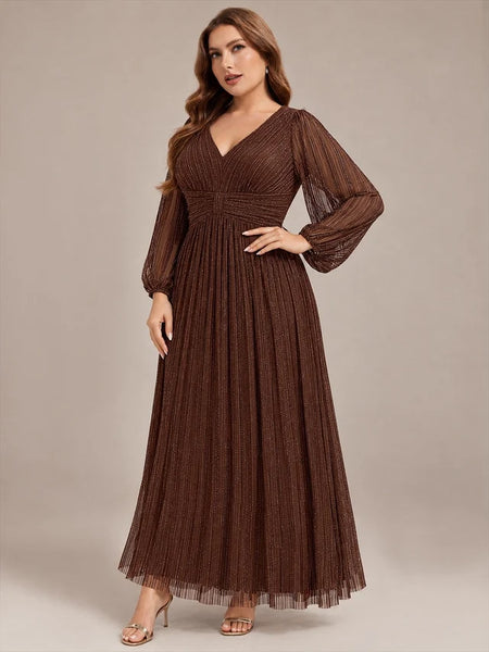 Vestido de Fiesta Talla M —  Marrón chocolate — Entrega Inmediata
