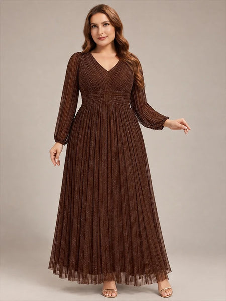 Vestido de Fiesta Talla M —  Marrón chocolate — Entrega Inmediata