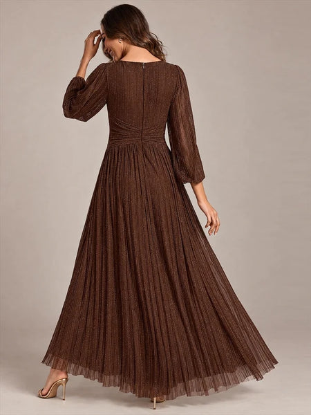 Vestido de Fiesta Talla M —  Marrón chocolate — Entrega Inmediata