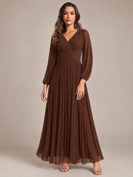 Vestido de Fiesta Talla M —  Marrón chocolate — Entrega Inmediata