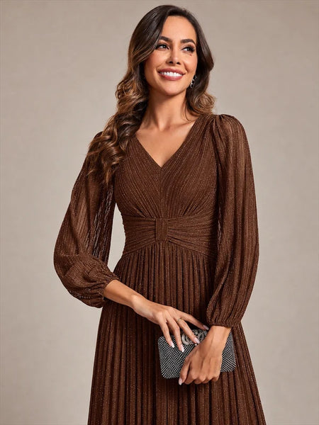 Vestido de Fiesta Talla M —  Marrón chocolate — Entrega Inmediata