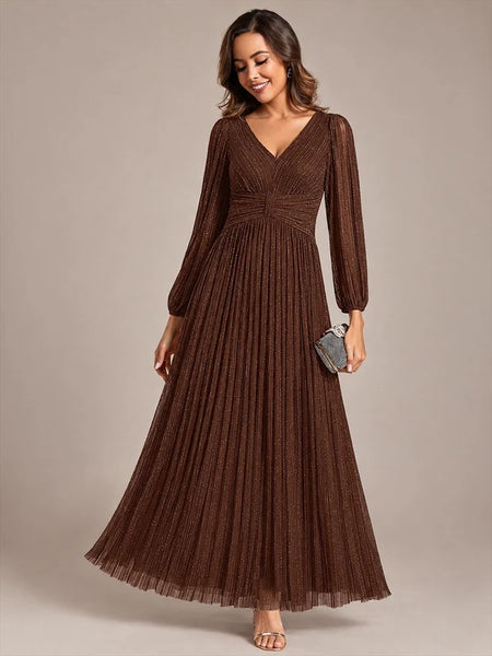 Vestido de Fiesta Talla M —  Marrón chocolate — Entrega Inmediata