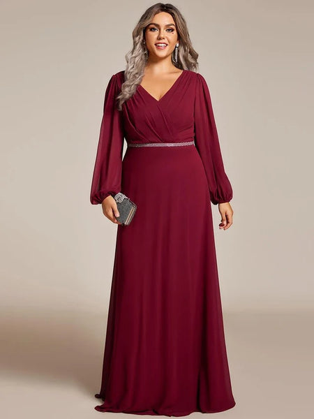 Vestido de Fiesta Talla XXXL 20 — Borgoña — Entrega Inmedia