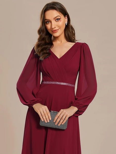 Vestido de Fiesta Talla XXXL 20 — Borgoña — Entrega Inmedia