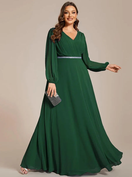 Vestido de Fiesta Talla XXXL 22 — Verde Oscuro — Entrega Inmediata