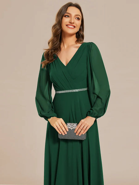 Vestido de Fiesta Talla XXXL 22 — Verde Oscuro — Entrega Inmediata