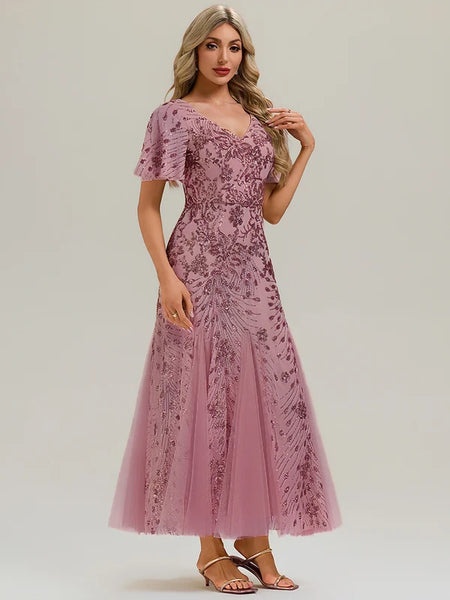 Vestido de Fiesta Talla XL —  Orquídea púrpura — Entrega Inmediata