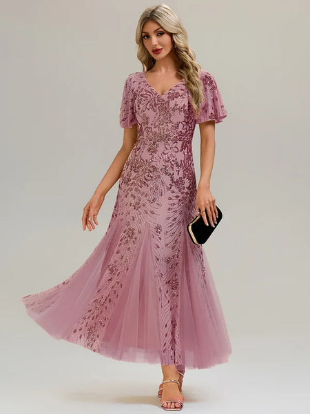 Vestido de Fiesta Talla XL —  Orquídea púrpura — Entrega Inmediata