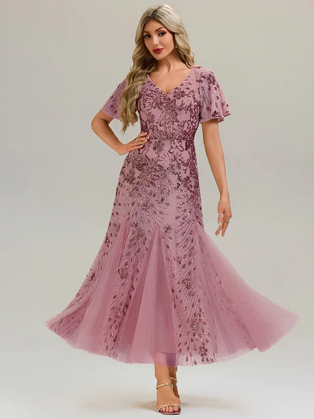 Vestido de Fiesta Talla XL —  Orquídea púrpura — Entrega Inmediata