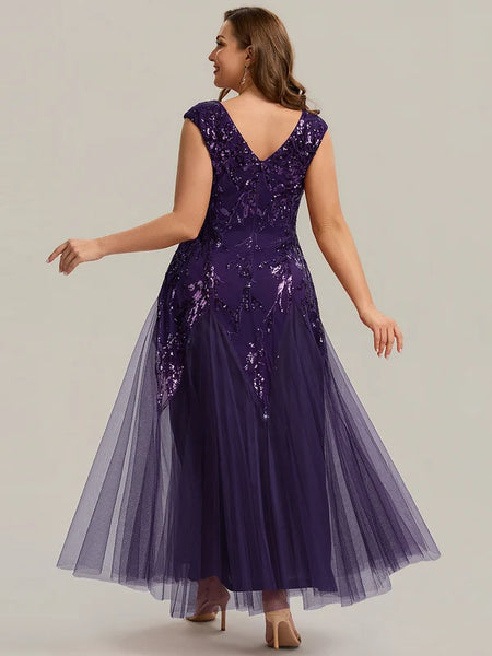 Vestido de Fiesta Talla L — Morado Oscuro — Entrega Inmediata