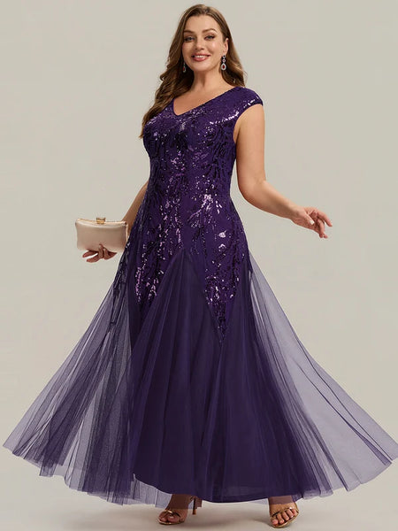 Vestido de Fiesta Talla L — Morado Oscuro — Entrega Inmediata
