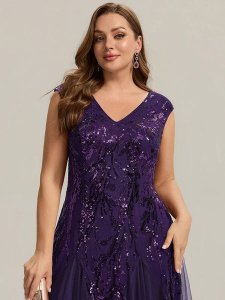 Vestido de Fiesta Talla L — Morado Oscuro — Entrega Inmediata