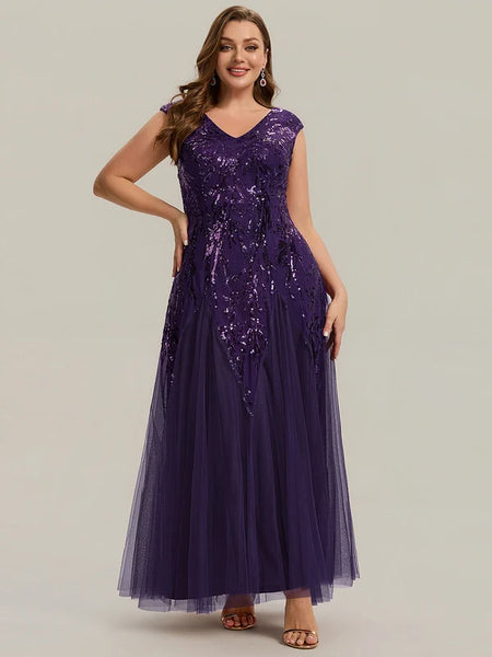 Vestido de Fiesta Talla L — Morado Oscuro — Entrega Inmediata