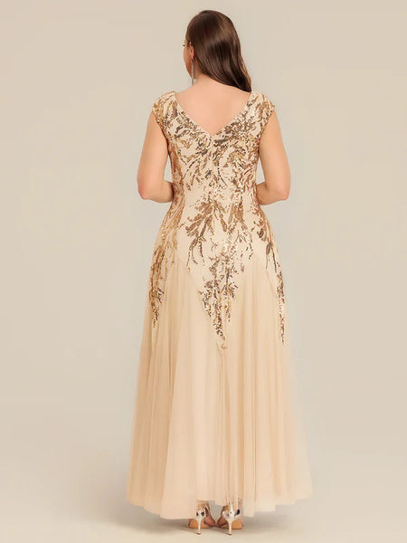 Vestido de Fiesta Talla XXXL 22 — Dorado  — Entrega Inmediata