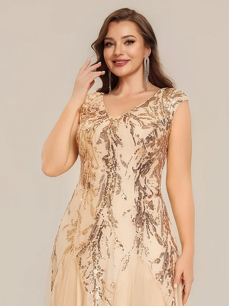 Vestido de Fiesta Talla XXXL 22 — Dorado  — Entrega Inmediata