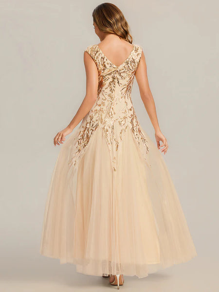 Vestido de Fiesta Talla XXXL 22 — Dorado  — Entrega Inmediata