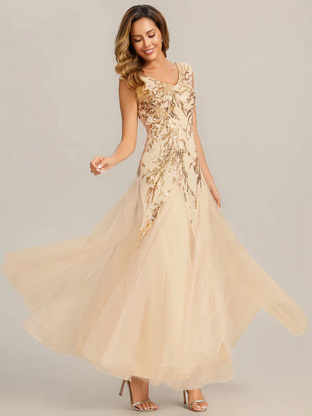 Vestido de Fiesta Talla XXXL 22 — Dorado  — Entrega Inmediata