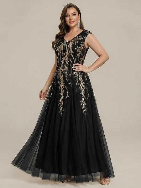 Vestido de Fiesta Talla M — Negro y Dorado — Entrega Inmediata