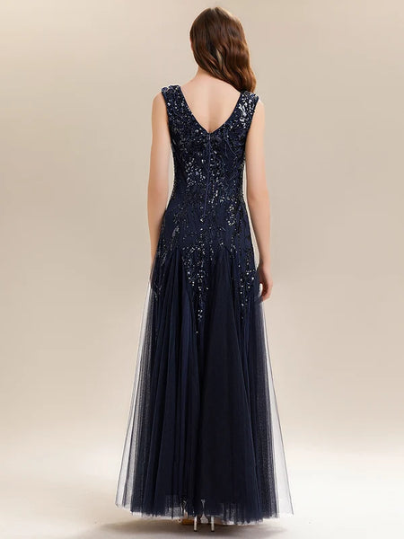 Vestido de Fiesta Talla L — Azul Marino — Entrega Inmediata
