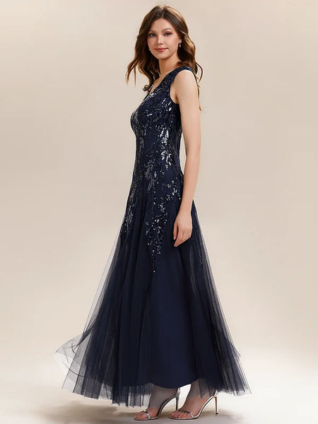 Vestido de Fiesta Talla L — Azul Marino — Entrega Inmediata