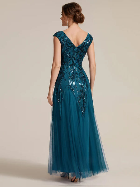 Vestido de Fiesta Talla XXXXL 26 — Verde Azulado  — Entrega Inmediata