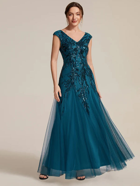 Vestido de Fiesta Talla XXXXL 26 — Verde Azulado  — Entrega Inmediata