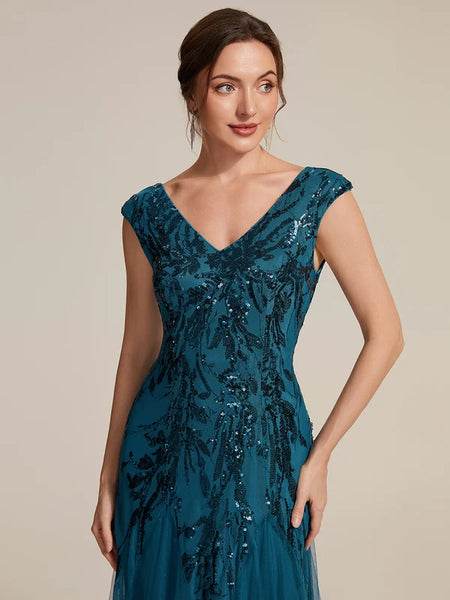 Vestido de Fiesta Talla XXXXL 26 — Verde Azulado  — Entrega Inmediata