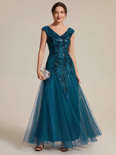 Vestido de Fiesta Talla XXXXL 26 — Verde Azulado  — Entrega Inmediata