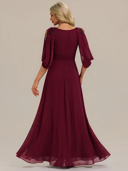 Vestido de Fiesta Talla M — Borgoña — Entrega Inmediata