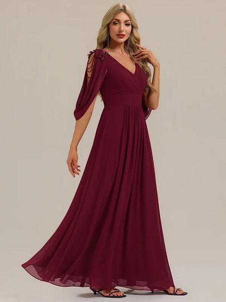 Vestido de Fiesta Talla M — Borgoña — Entrega Inmediata