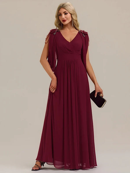 Vestido de Fiesta Talla M — Borgoña — Entrega Inmediata