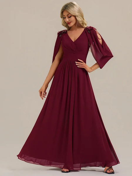 Vestido de Fiesta Talla M — Borgoña — Entrega Inmediata