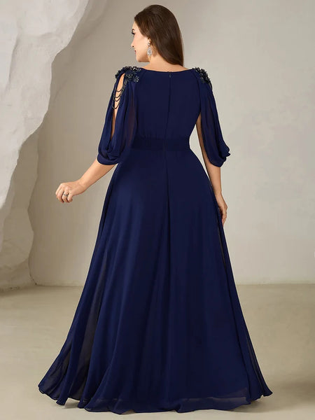 Vestido de Fiesta Talla XXL 16 — Azul Marino — Entrega Inmediata