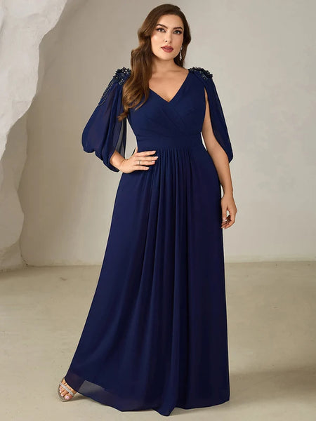 Vestido de Fiesta Talla XXL 16 — Azul Marino — Entrega Inmediata